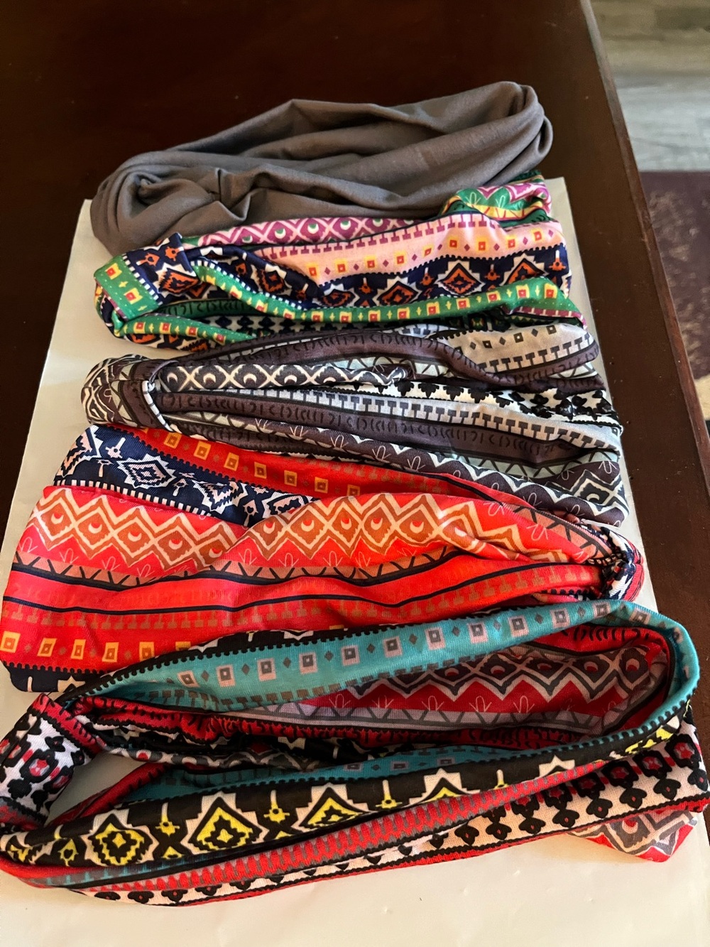 Bundle of 5 Patterned Headwrap Set Multicolor